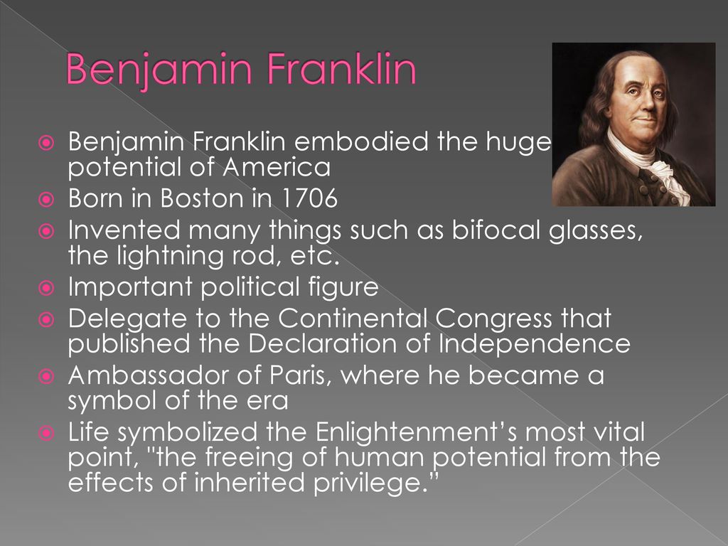 An analysis of the reasons benjamin franklin embodies the american enlightenment